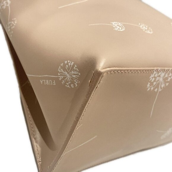 Auth FURLA - Pink Beige White Leather Tote Bag - Picture 10 of 10